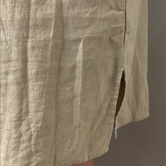 For Cynthia Womens Linen Shift Dress  3/4 Sleeve Beige Minimalist  Size  Medium - Picture 5 of 10